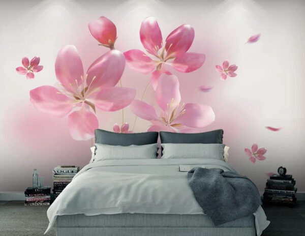 Wall murals Group of pink flowers Wall murals Group of pink flowers