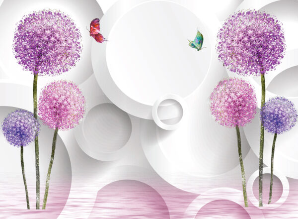 Wallpaper with purple flowers and butterflies u01336p 600x440 - Wallpaper with purple flowers and butterflies - tegory