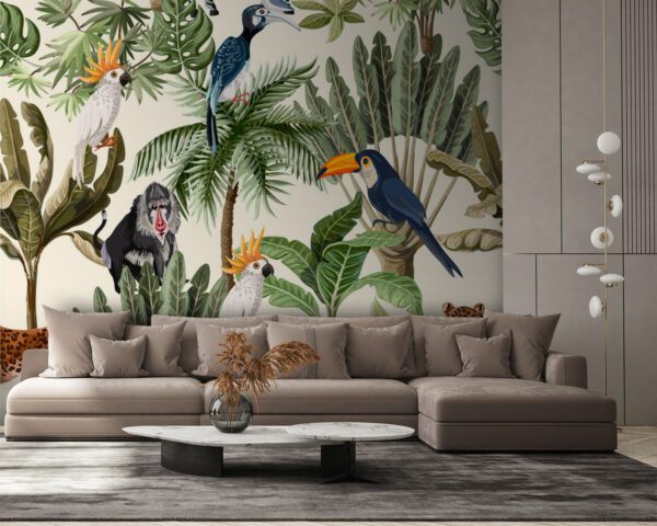 Pattern of tropical plants and birds u01945pig58 600x480 - Pattern of tropical plants and birds - tegory
