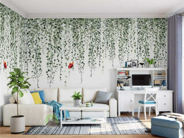 Butterfly and vines with leaves u02550pig3m 600x453 - Butterfly and vines with leaves - tegory