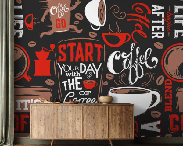 Pattern of coffee cups and coffee beans u03080pig21 600x480 - Pattern of coffee cups and coffee beans - tegory