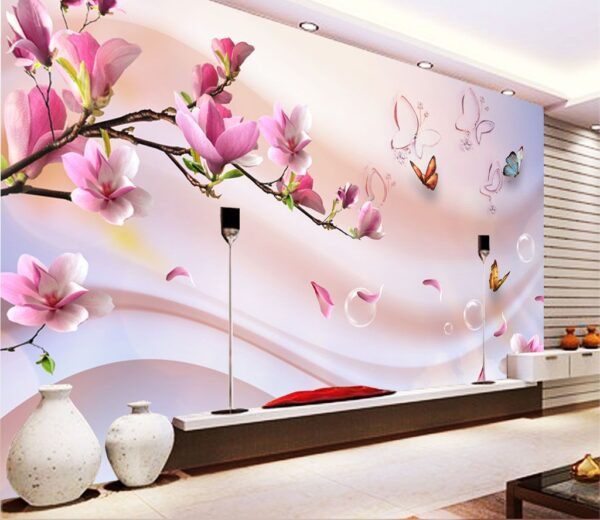 Pink flowers and butterflies u03285pig1m 600x520 - Pink flowers and butterflies - tegory