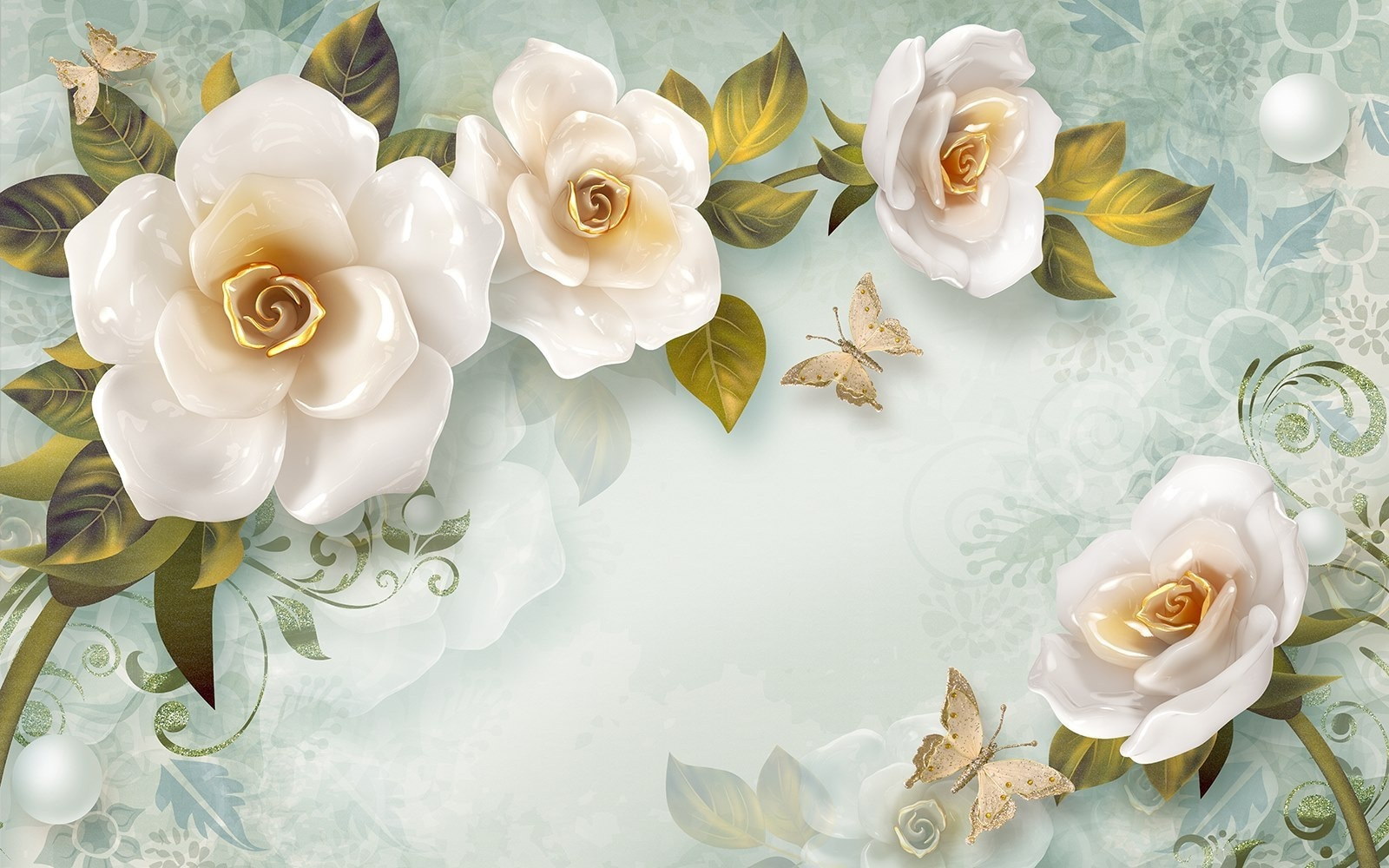 White flowers and a butterfly u03503p - White flowers and a butterfly - tegory