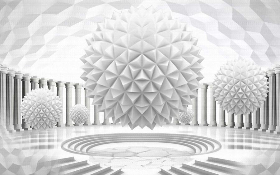 White sphere with columns and steps u03692p 900x563 - White sphere with columns and steps - tegory