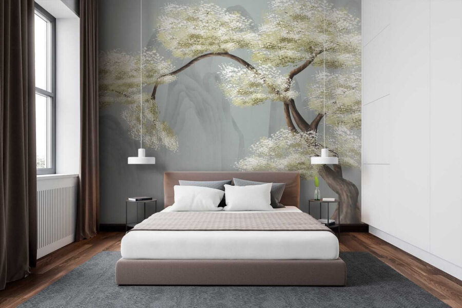 Wall murals Tree with white flowers - Image 3