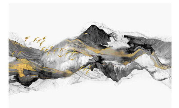 Painting of mountains with birds flying u04963p 600x361 - Painting of mountains with birds flying - tegory