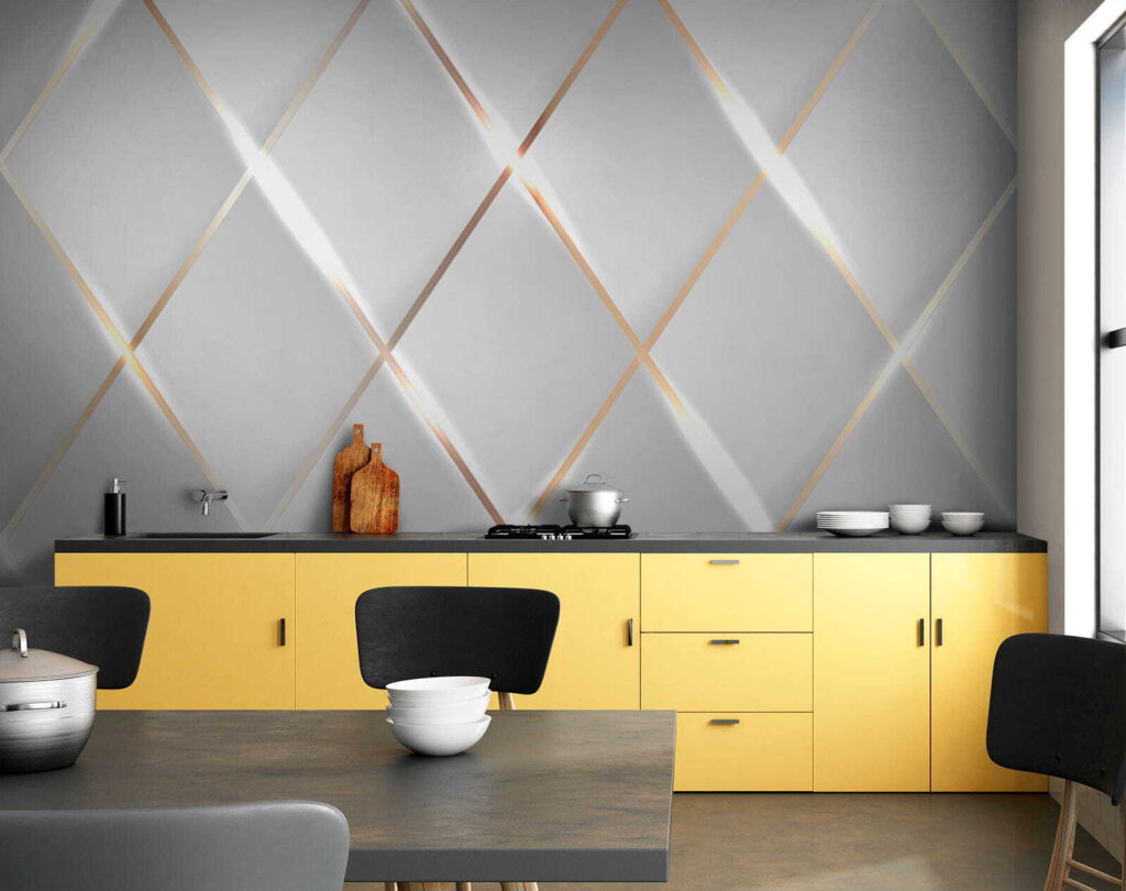 Shimmering light on sleek tiles