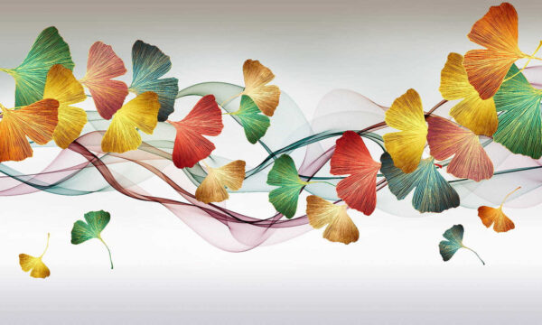 Colorful leaves and swirls Colorful leaves and swirls