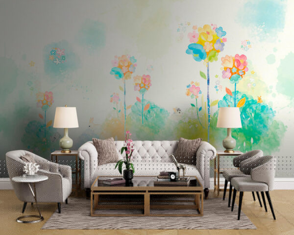 Watercolor painting of flowers and rabbits u06835pig43 600x480 - Watercolor painting of flowers and rabbits - tegory