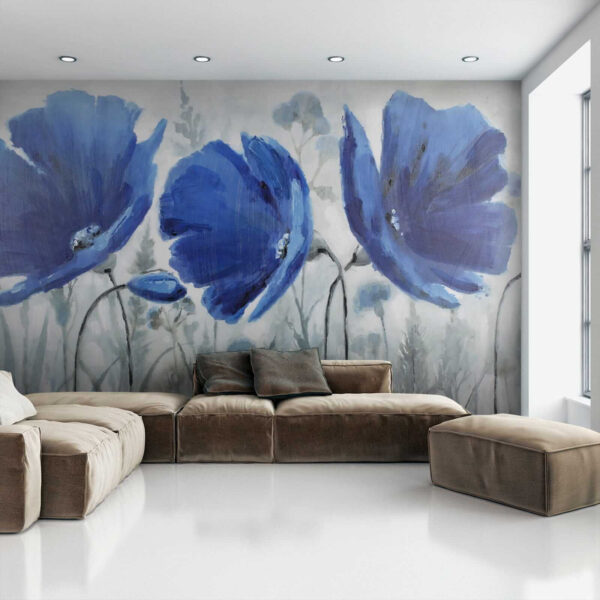 Painting of blue flowers Painting of blue flowers