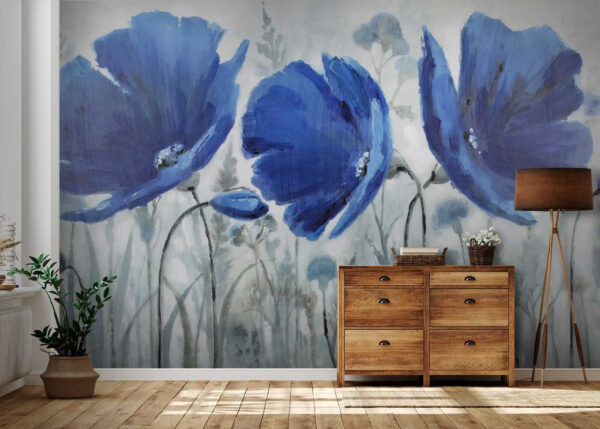 Painting of blue flowers Painting of blue flowers