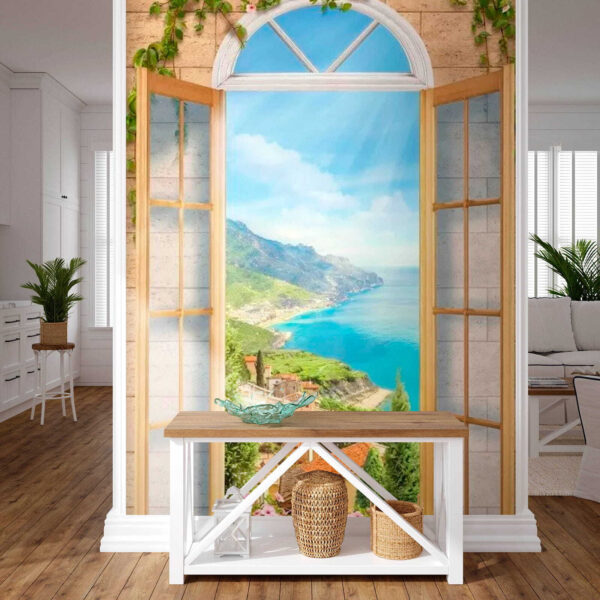 Window with a view of a town and a body of water u07042pih1 600x600 - Window with a view of a town and a body of water