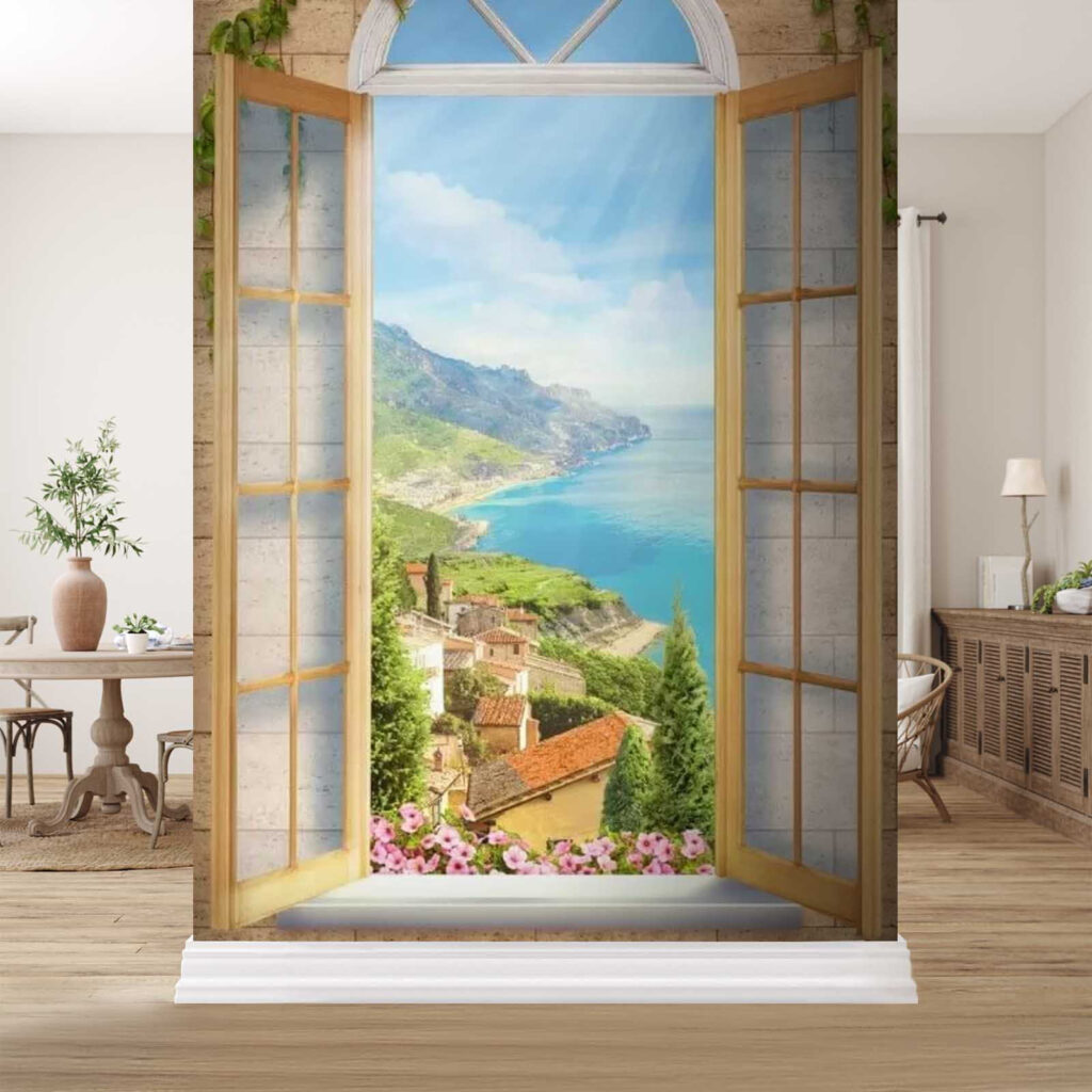 Window with a view of a town and a body of water u07042pih2m 1024x1024 - Window with a view of a town and a body of water