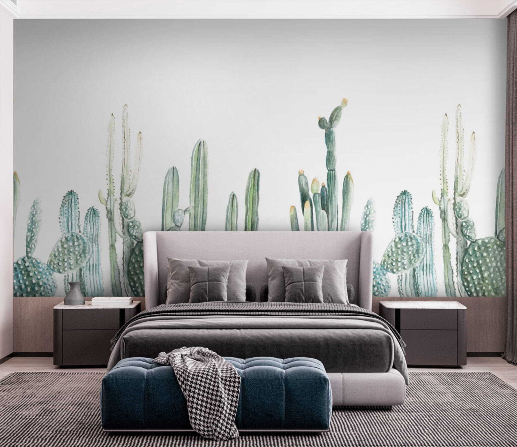 Group of cactuses on a white background Group of cactuses on a white background