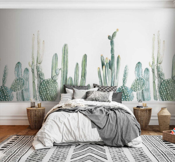 Group of cactuses on a white background Group of cactuses on a white background