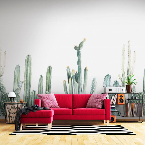 Group of cactuses on a white background Group of cactuses on a white background