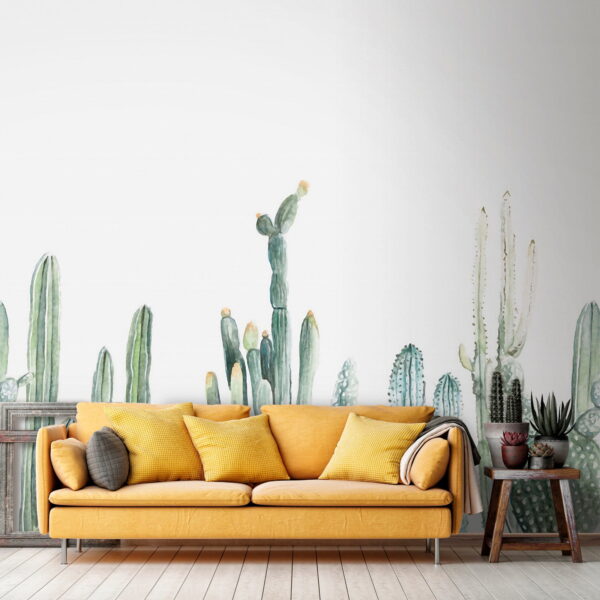 Group of cactuses on a white background Group of cactuses on a white background