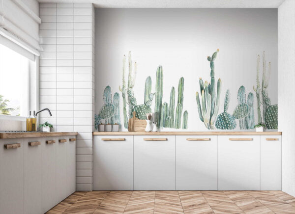 Group of cactuses on a white background Group of cactuses on a white background
