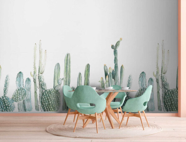 Group of cactuses on a white background Group of cactuses on a white background