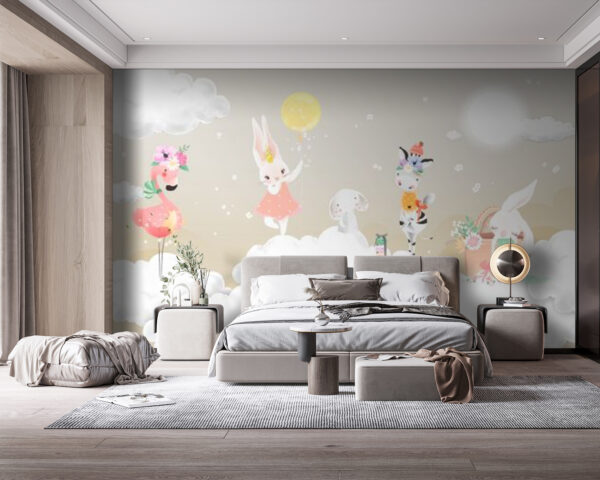 Group of animals on clouds u07387pib114m 600x480 - Group of animals on clouds - tegory