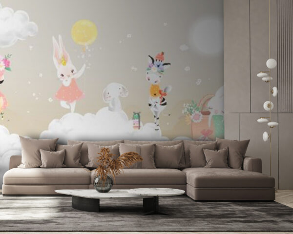 Group of animals on clouds u07387pig58 600x480 - Group of animals on clouds - tegory
