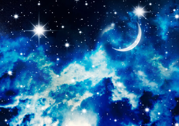Moon and stars in the sky Moon and stars in the sky
