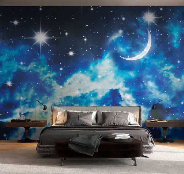 Moon and stars in the sky Moon and stars in the sky