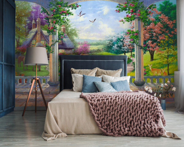 Painting of a landscape with a horse and a house u09760pib87 600x480 - Painting of a landscape with a horse and a house - tegory