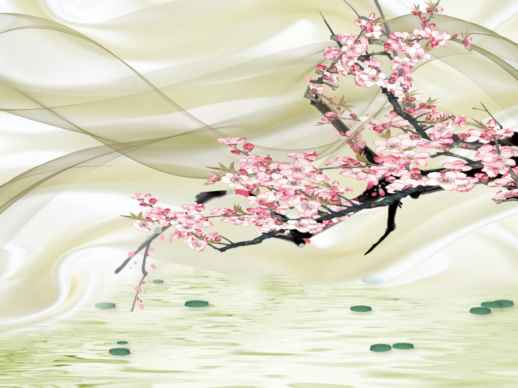 Painting of a branch with pink flowers u11983p 1024x768 - Painting of a branch with pink flowers - tegory