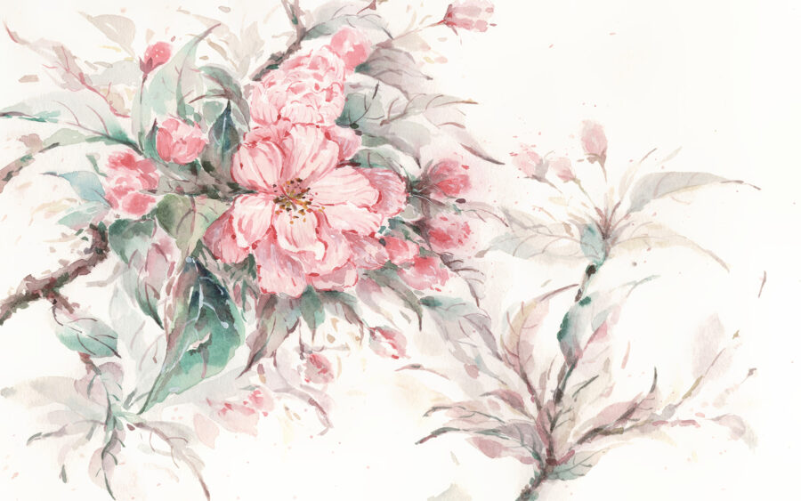 Painting of pink flowers