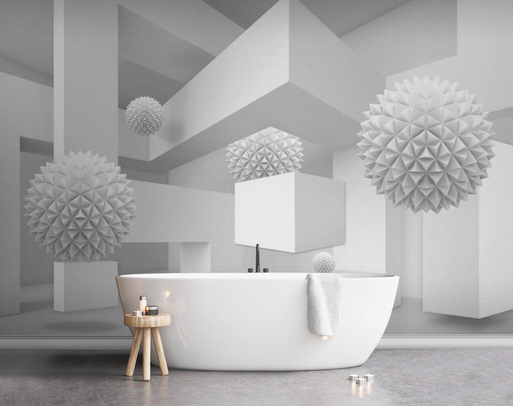 White room with white balls u14149pit1 1024x812 - White room with white balls