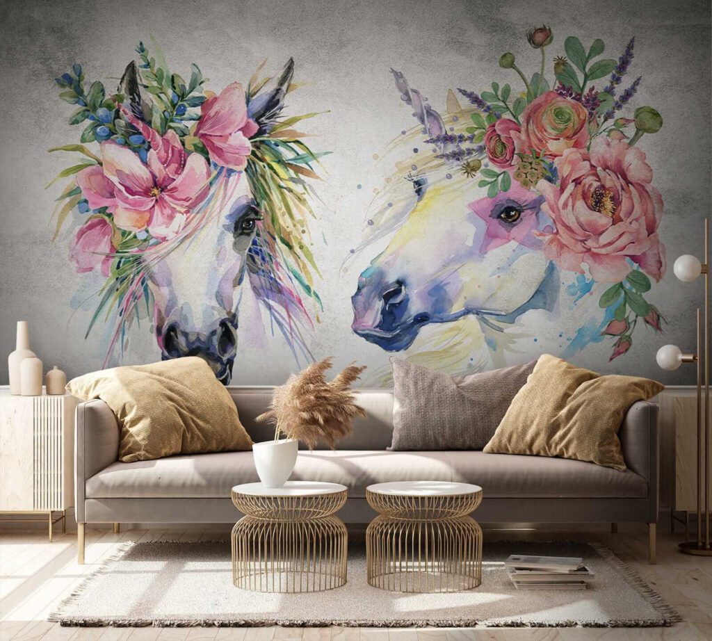 u14264pig4 1024x922 - Couple of horses with flowers on their heads