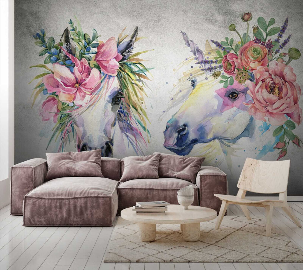 u14264pig5 1024x912 - Couple of horses with flowers on their heads