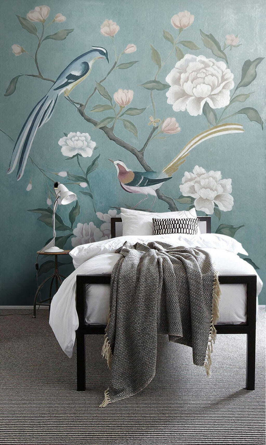 u14296pib1 900x1505 - Painting of birds on a branch with flowers - tegory