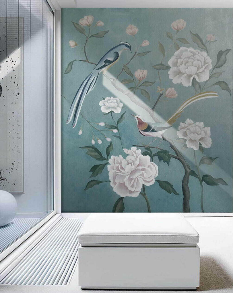Painting of birds on a branch with flowers u14296pih1 812x1024 - Painting of birds on a branch with flowers - tegory
