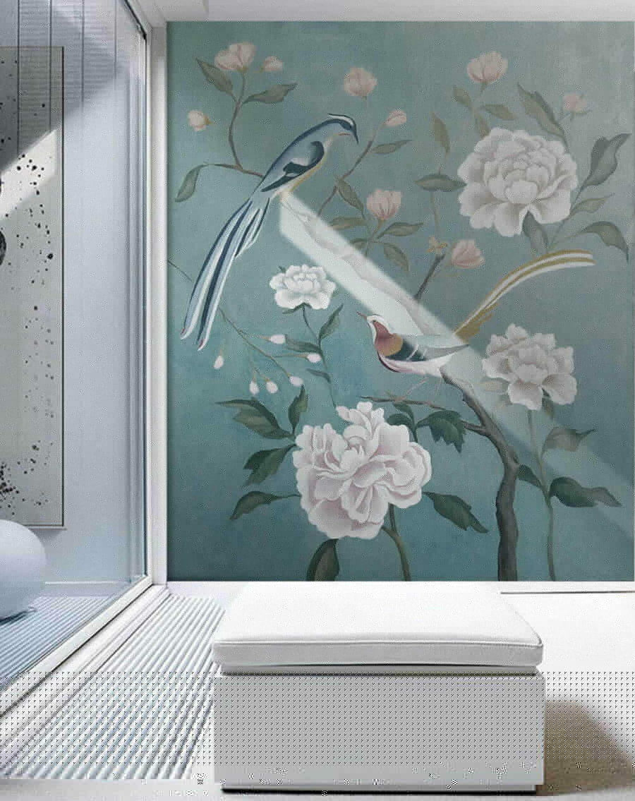 u14296pih1 900x1135 - Painting of birds on a branch with flowers - tegory