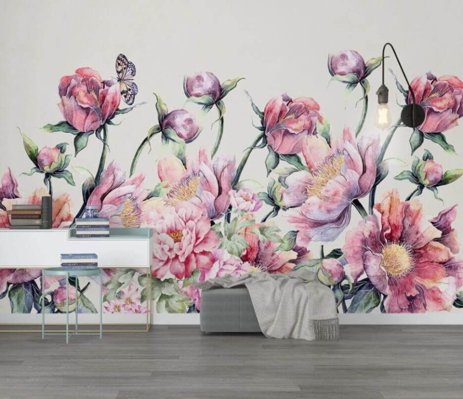 u14331piw1m 900x776 - Watercolor painting of flowers and a butterfly - tegory