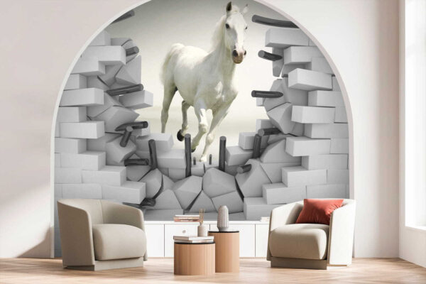 Horse running through a wall Horse running through a wall