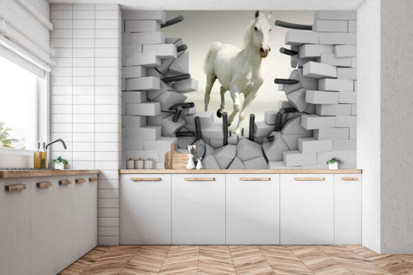 Horse running through a wall Horse running through a wall