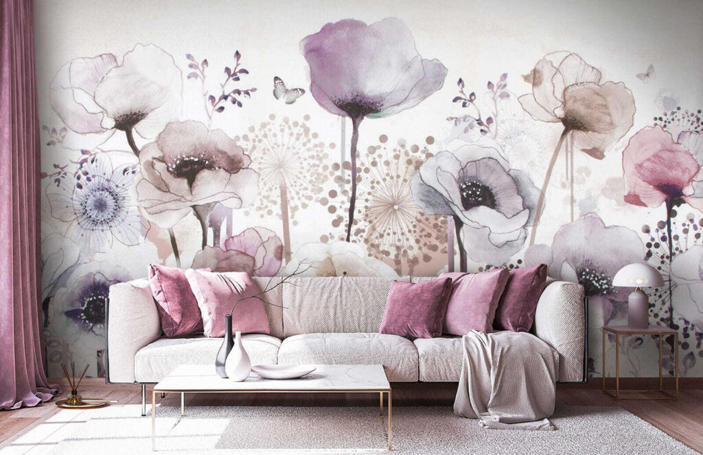 Painting of flowers and butterflies Painting of flowers and butterflies