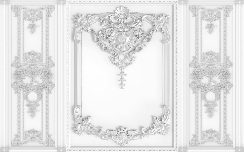 White wall with ornate designs u15356p 1024x640 - White wall with ornate designs - tegory