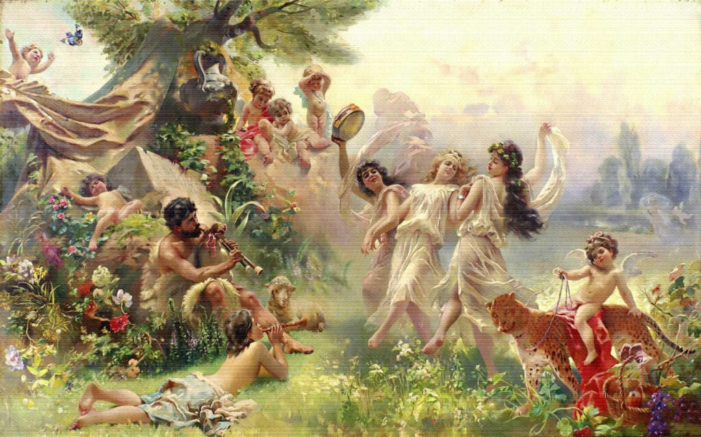 Painting of people dancing in a forest u15497p 1024x639 - Painting of people dancing in a forest - tegory