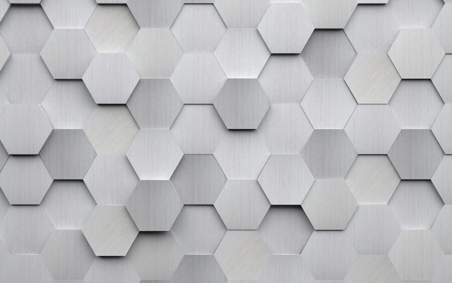 White hexagons on a wall