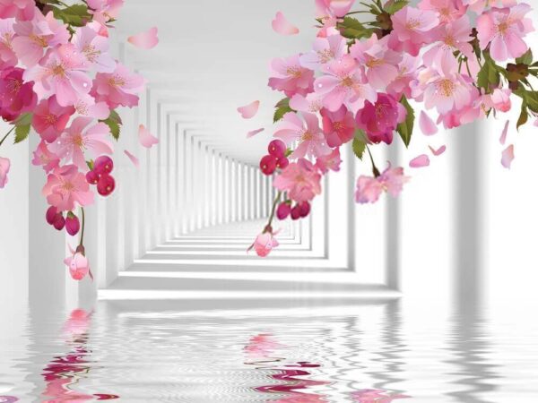 Pink flowers on a branch u16379p 600x450 - Pink flowers on a branch - tegory