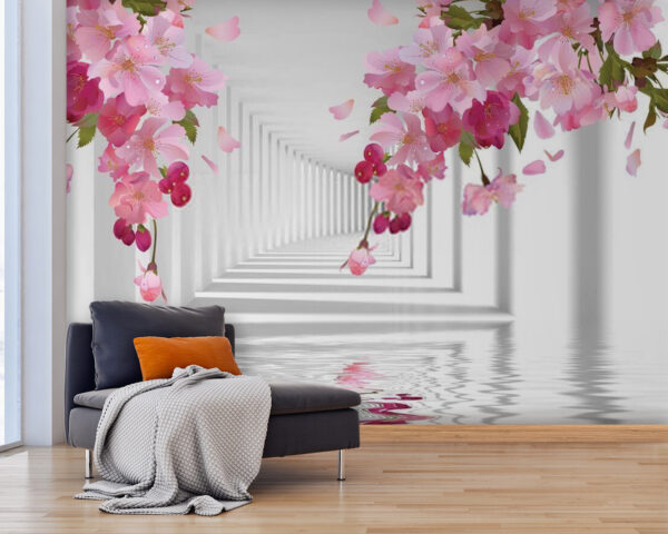 Pink flowers on a branch u16379pig25 600x480 - Pink flowers on a branch - tegory