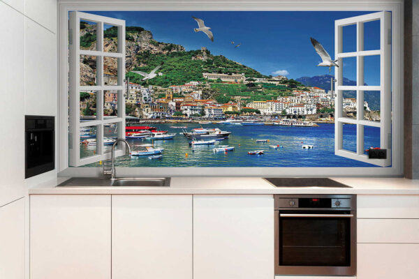 Window with a view of a city and boats u16498pik2 600x400 - Window with a view of a city and boats - tegory