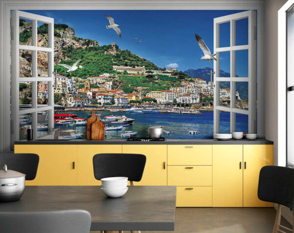 Window with a view of a city and boats u16498pik3m 600x475 - Window with a view of a city and boats - tegory