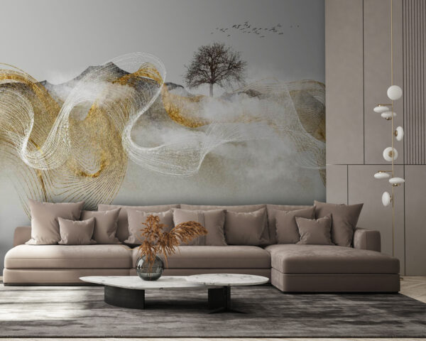 Painting of a tree and clouds Painting of a tree and clouds