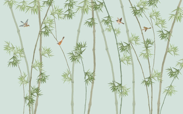 Wallpaper with bamboo branches and birds u16931p 600x375 - Wallpaper with bamboo branches and birds - tegory