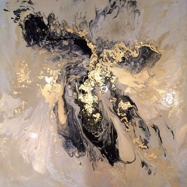 Ethereal swirls in metallic hues. Ethereal swirls in metallic hues.
